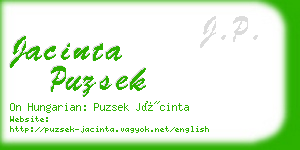 jacinta puzsek business card